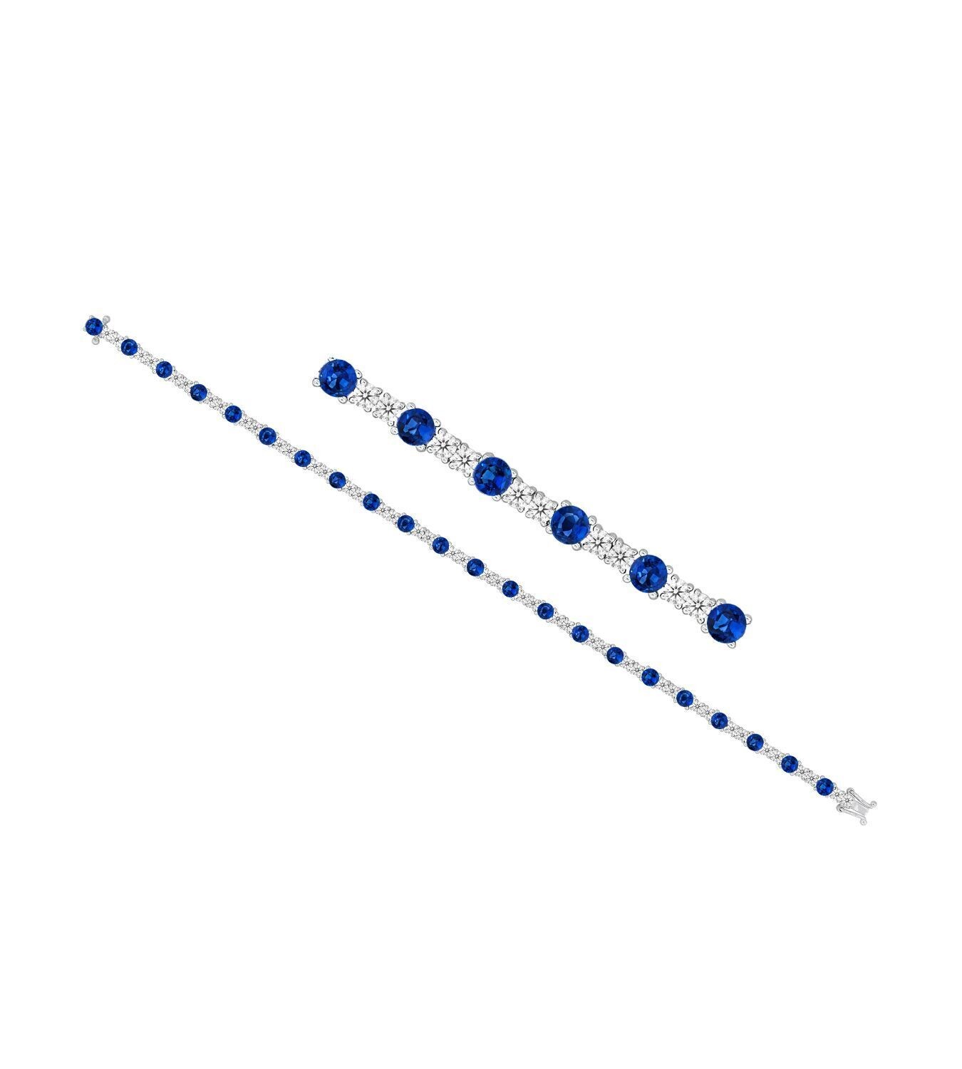 ALTERNATING SAPPHIRE AND DIAMOND LINE BRACELET