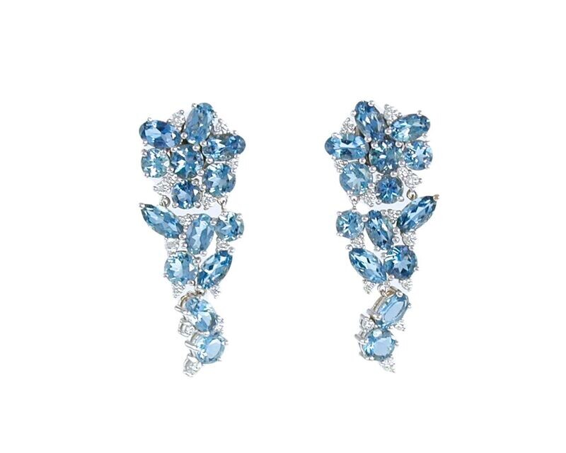 AQUAMARINE COBBLESTONE EARRINGS