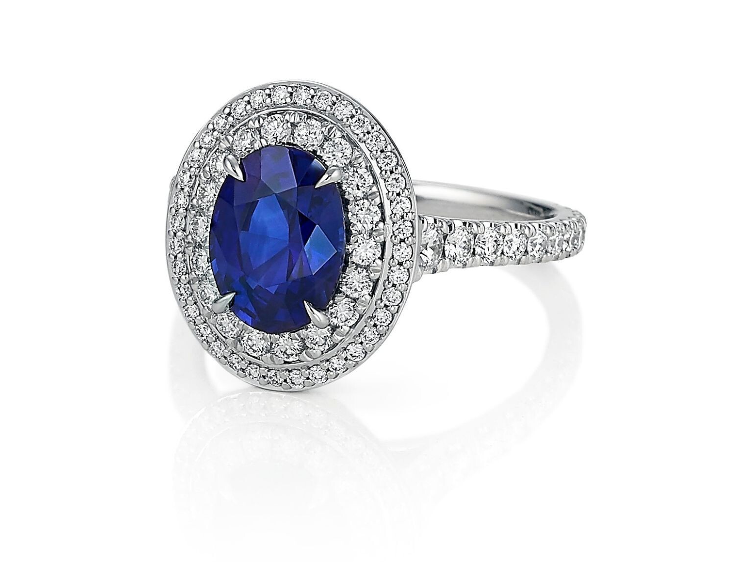 DOUBLE HALO SAPPHIRE RING