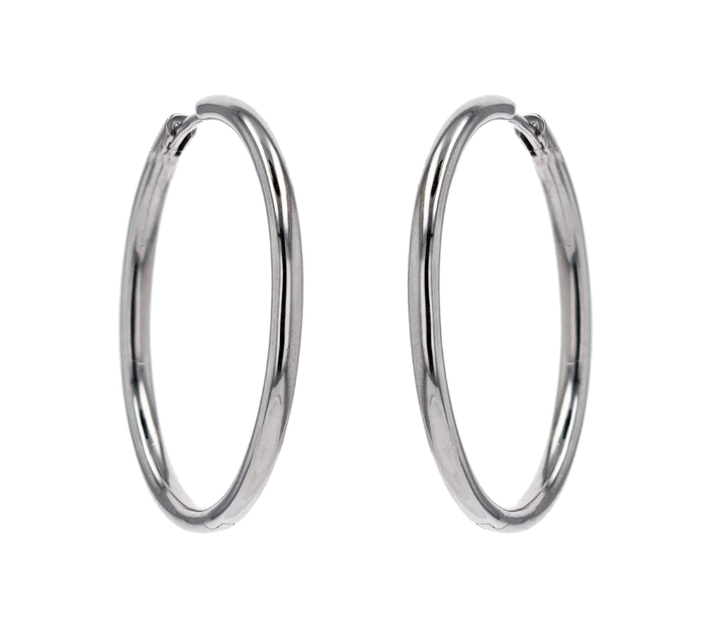 50MM TUBE EARRINGS IN SILVER
