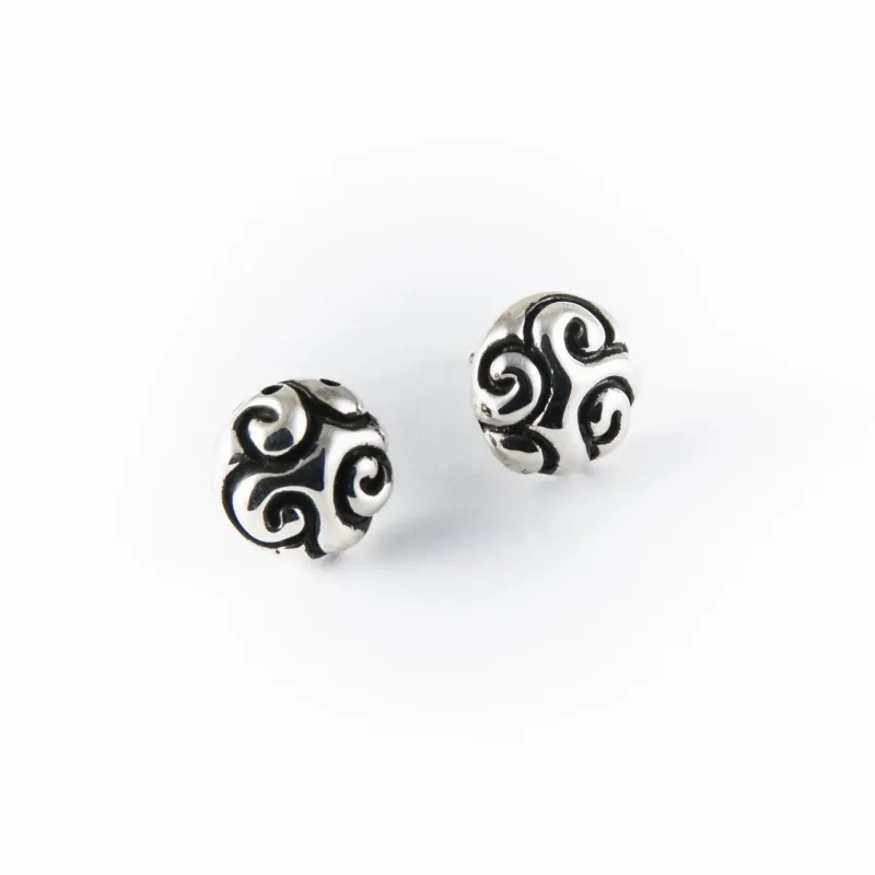 SILVER SWIRL STUD EARRINGS