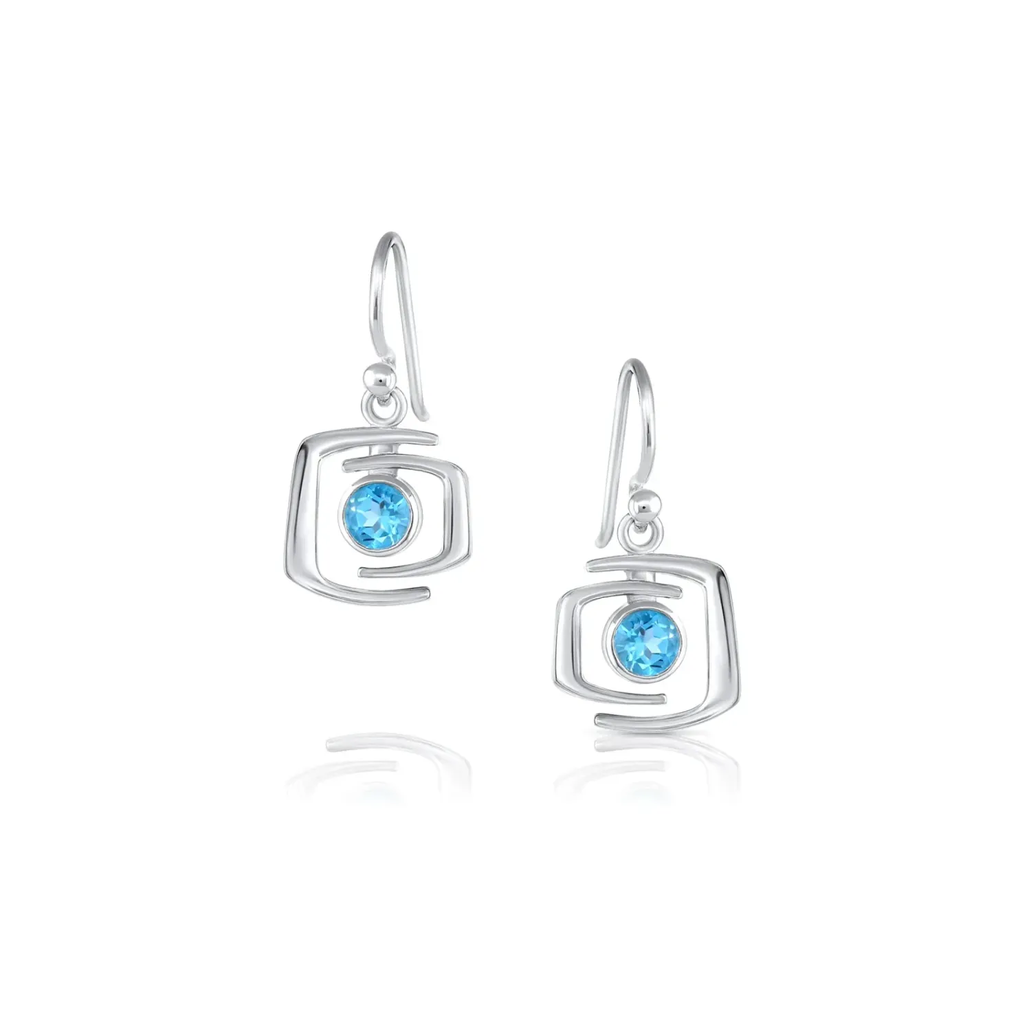 MODERN DROP EARRINGS IN BLUE TOPAZ