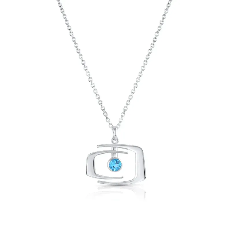 BLUE TOPAZ "MODERN DROP" PENDANT