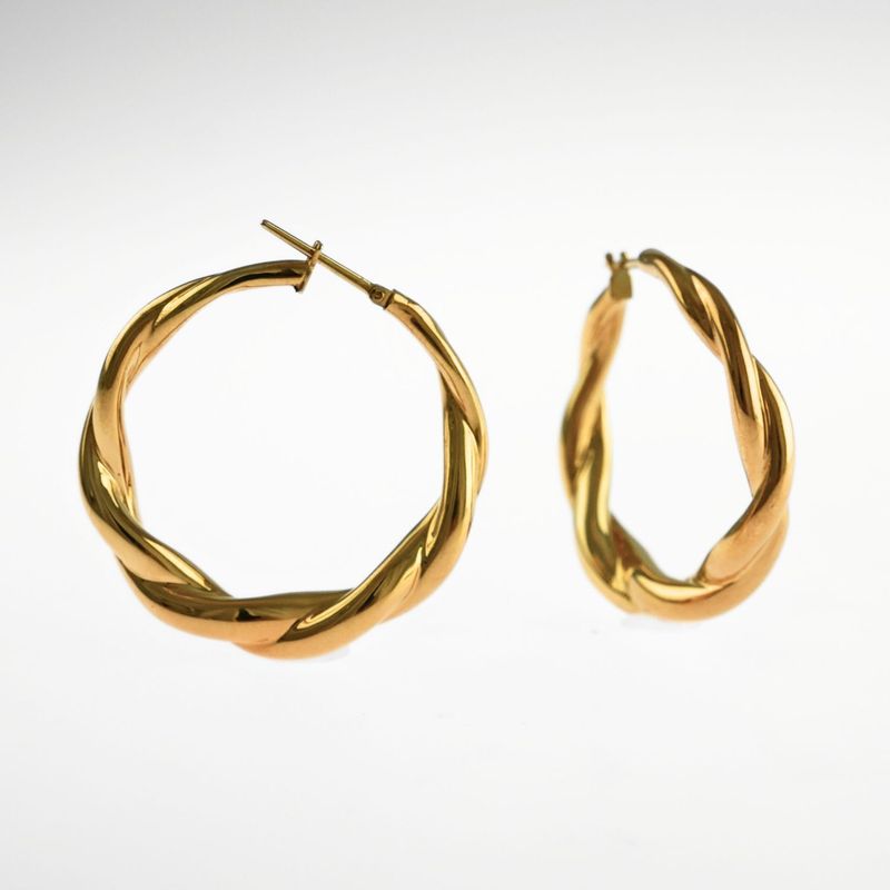 18k TWISTED HOOPS