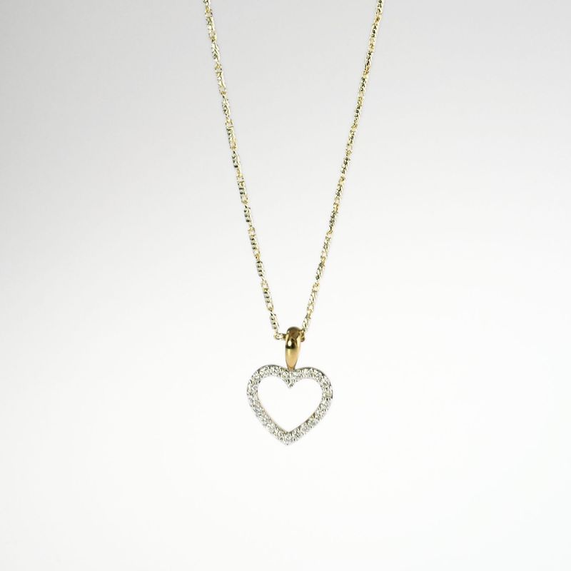 TWO-TONE DIAMOND HEART PENDANT