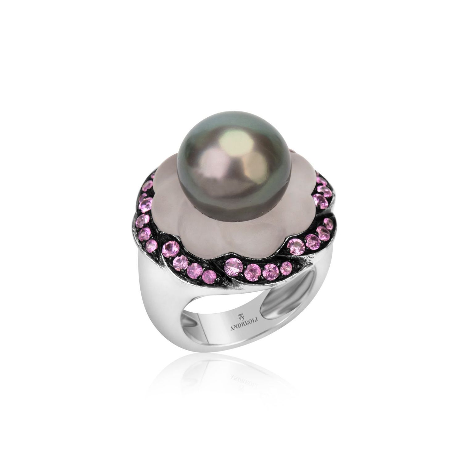 PEARL AND PINK SAPPHIRE RING