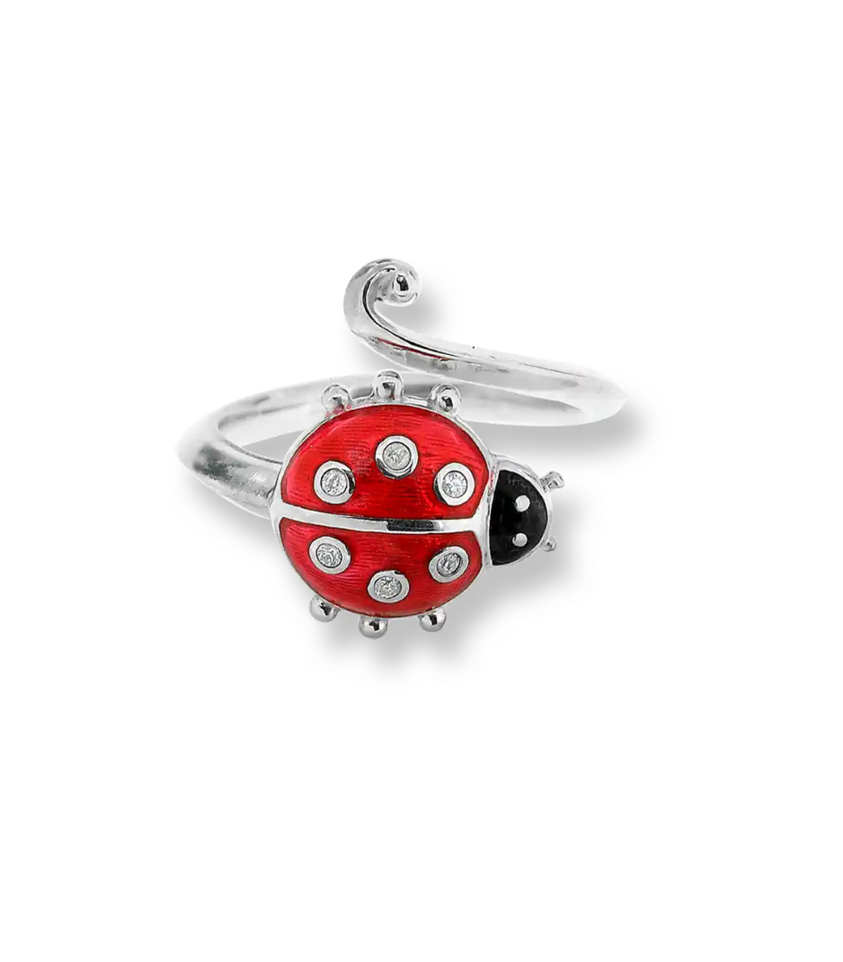 ENAMEL LADYBUG RING