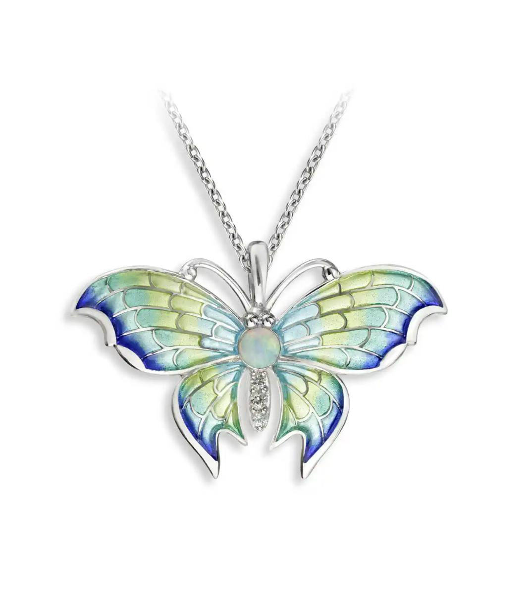 BLUE OPAL BUTTERFLY PENDANT