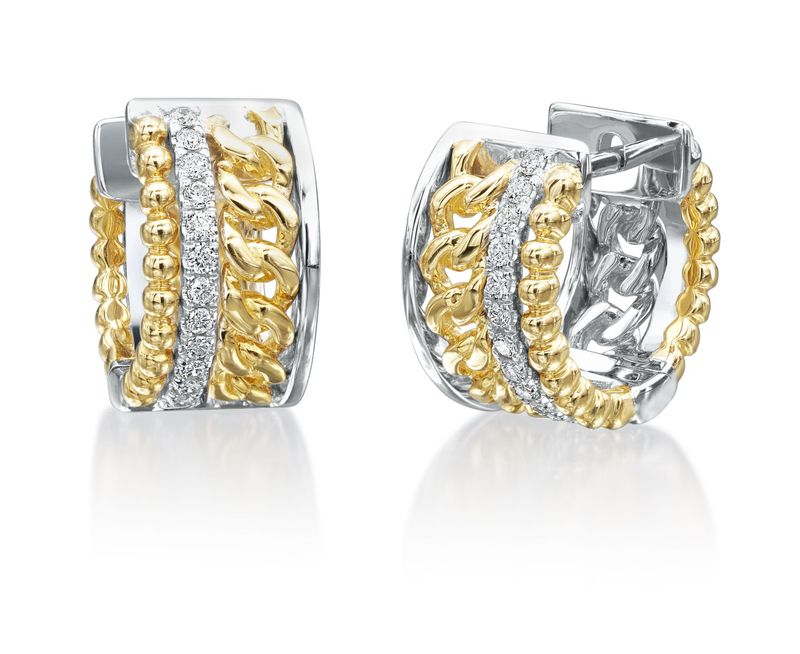TWO-TONE DIAMOND HUGGIES