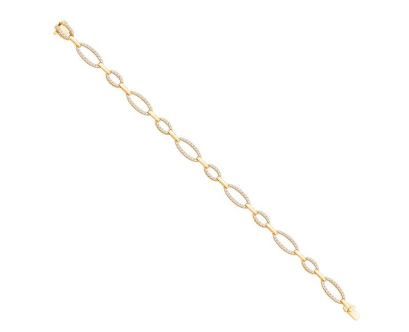 DIAMOND-SET OVAL LINK BRACELET