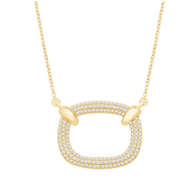 DIAMOND SQUARED OVAL NECKLACE