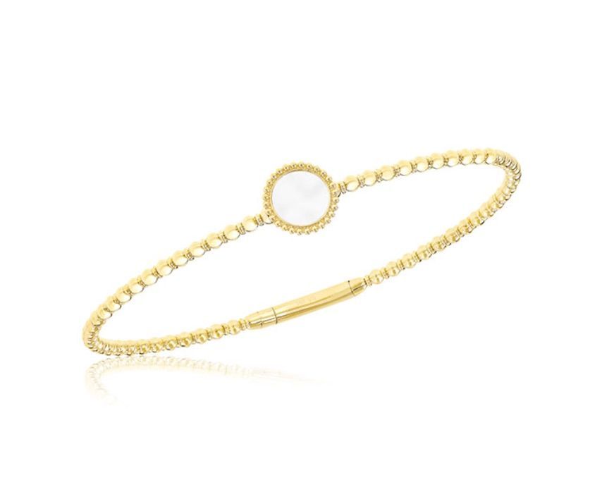 MOTHER OF PEARL GOLD BANGLE