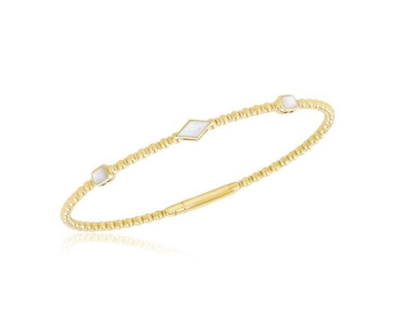 MOTHER OF PEARL GOLD STATION BANGLE