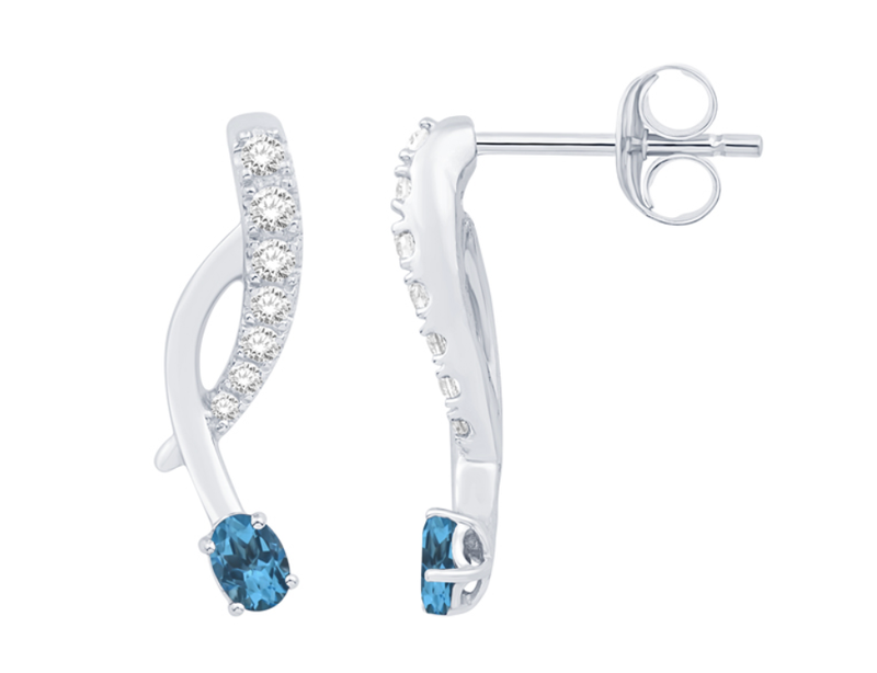 SAPPHIRE AND DIAMOND TWIST EARRINGS