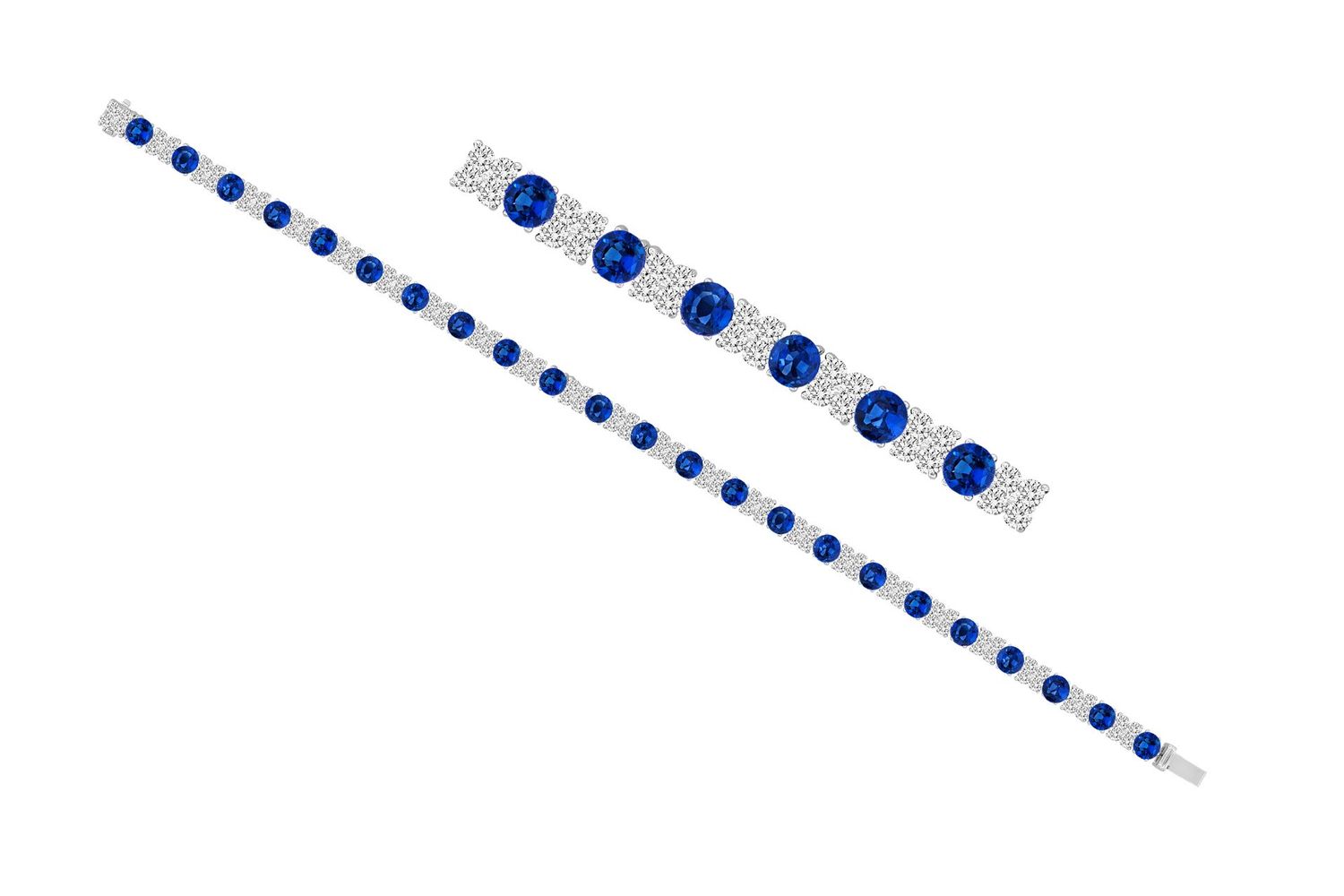 SAPPHIRE AND DIAMOND LINE BRACELET
