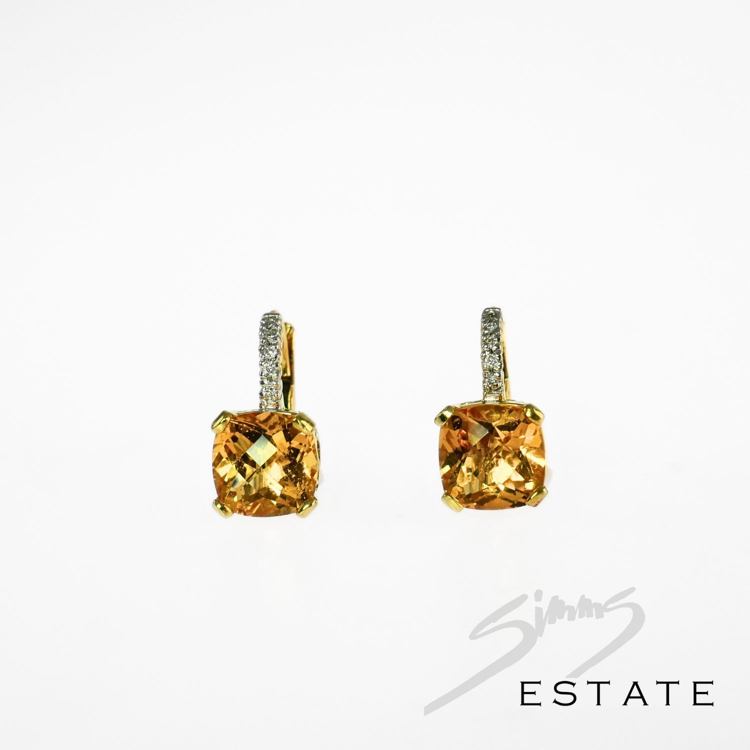 CITRINE AND DIAMOND EARRINGS