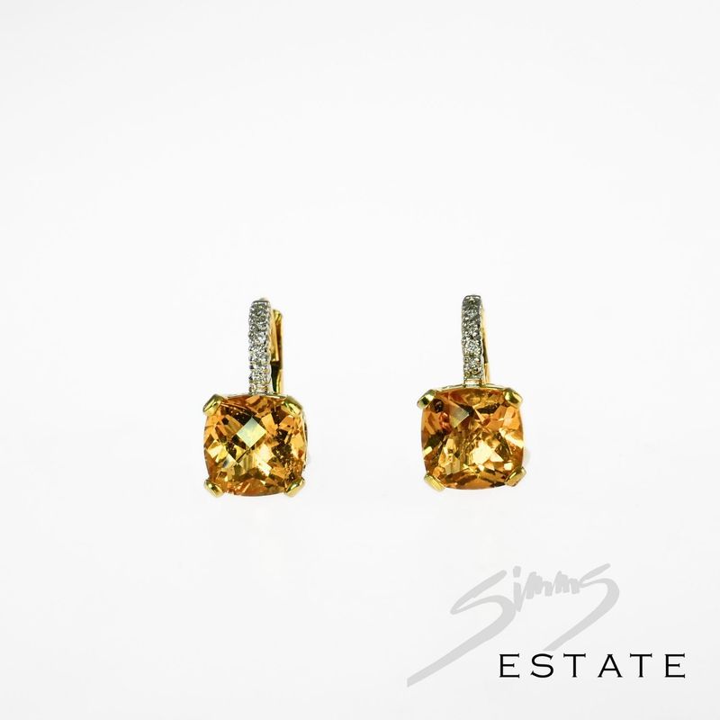CITRINE AND DIAMOND EARRINGS