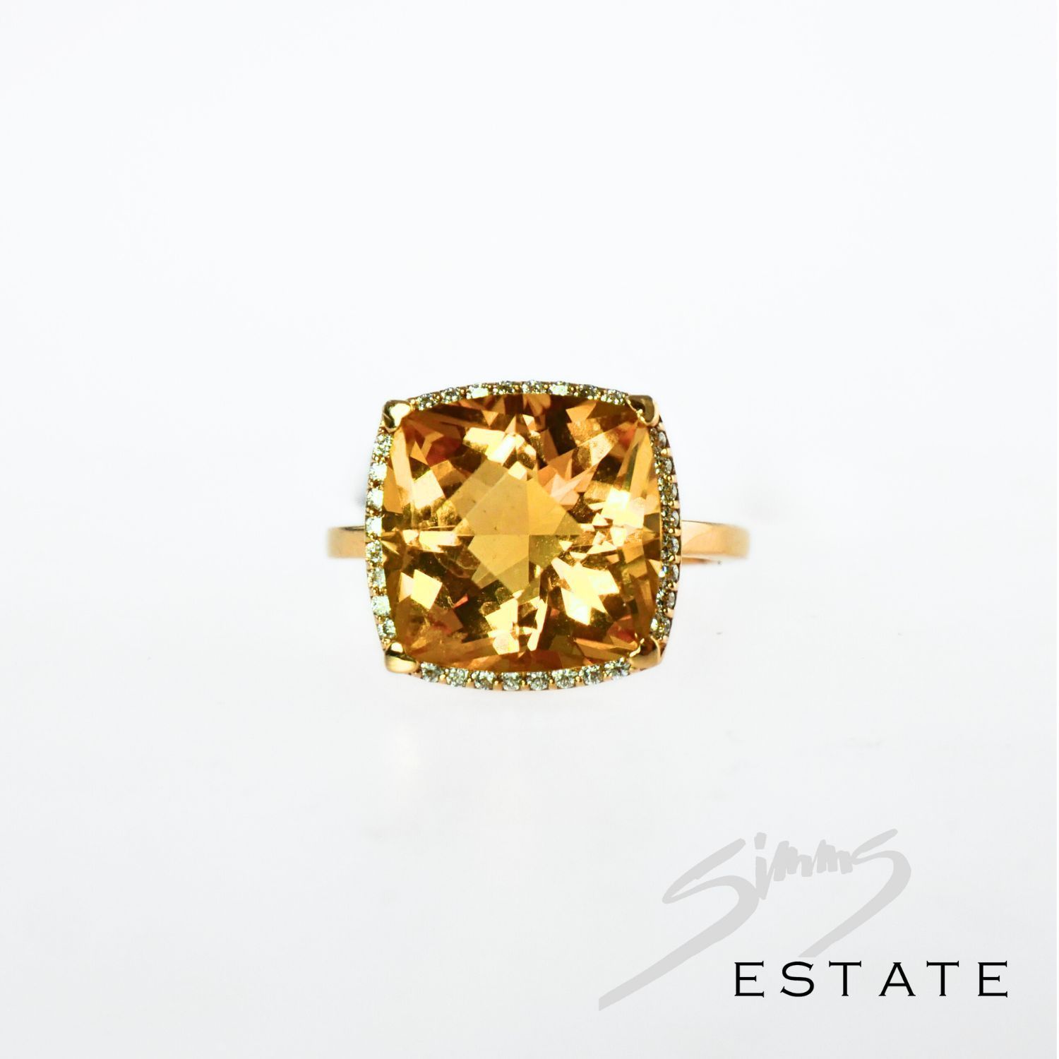 CITRINE AND DIAMOND RING