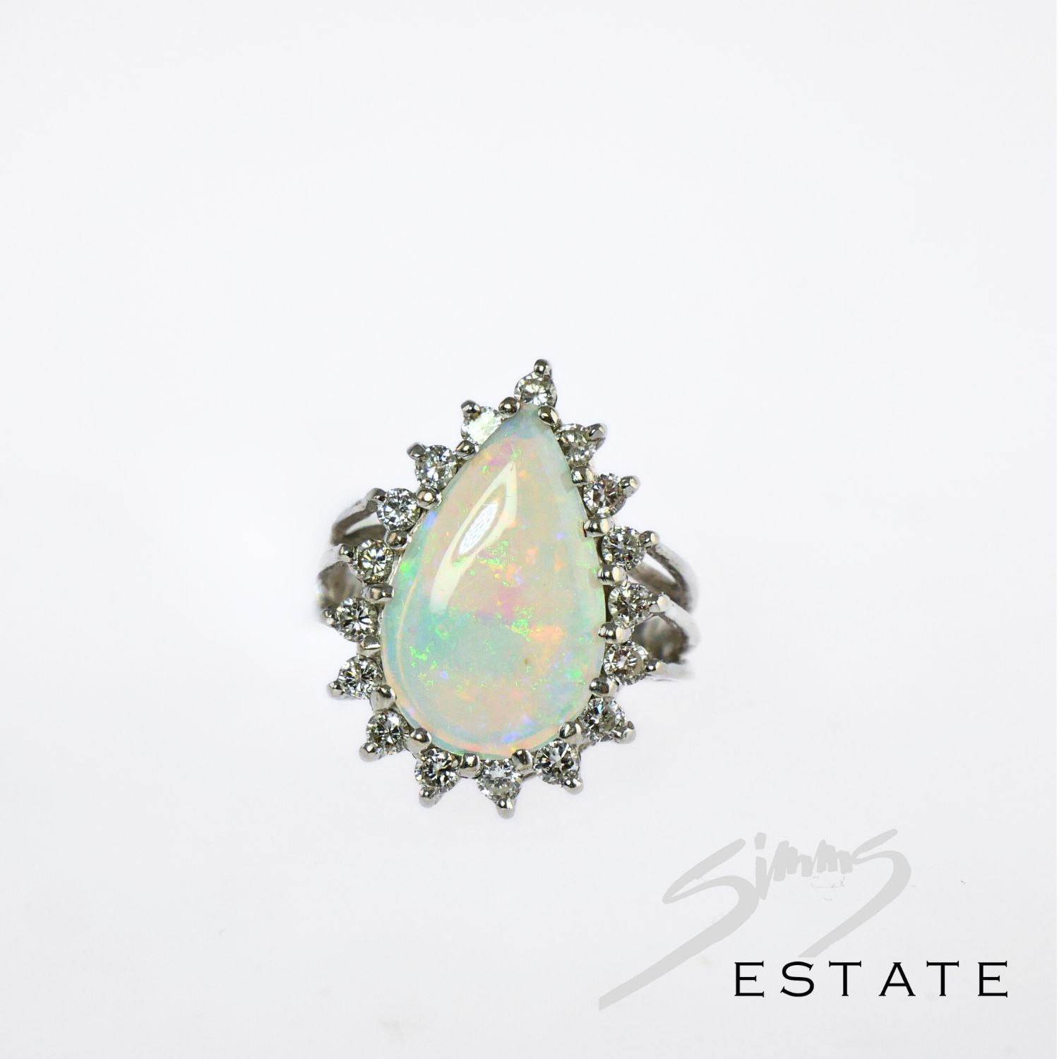 OPAL AND DIAMOND COCKTAIL RING