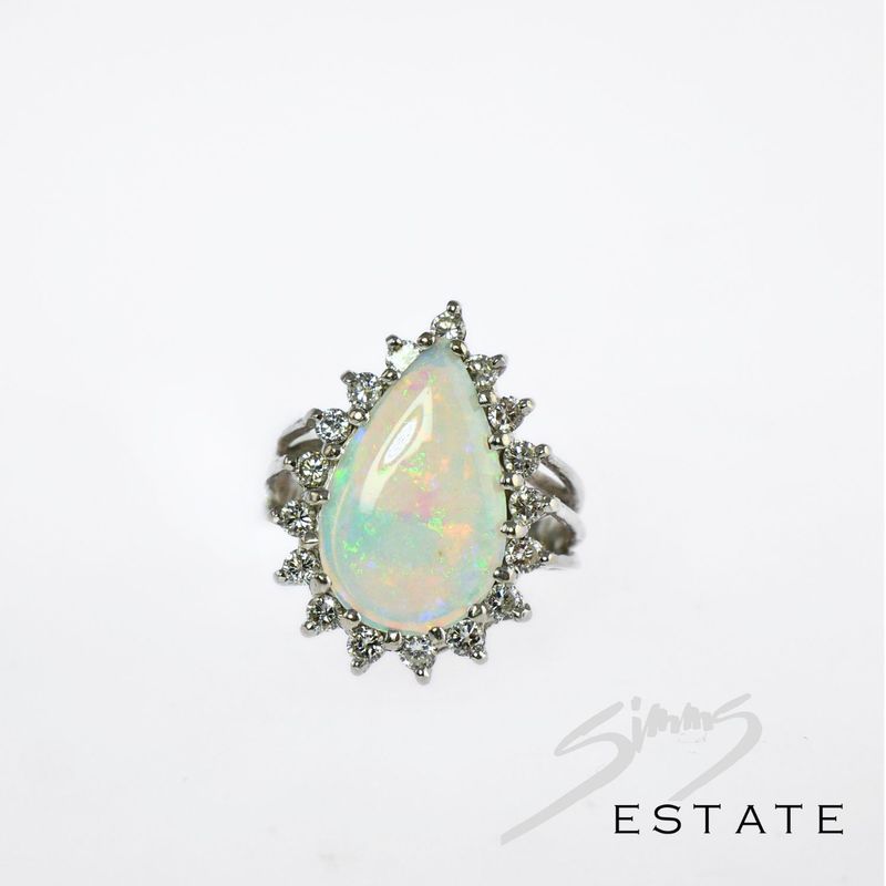 OPAL AND DIAMOND COCKTAIL RING