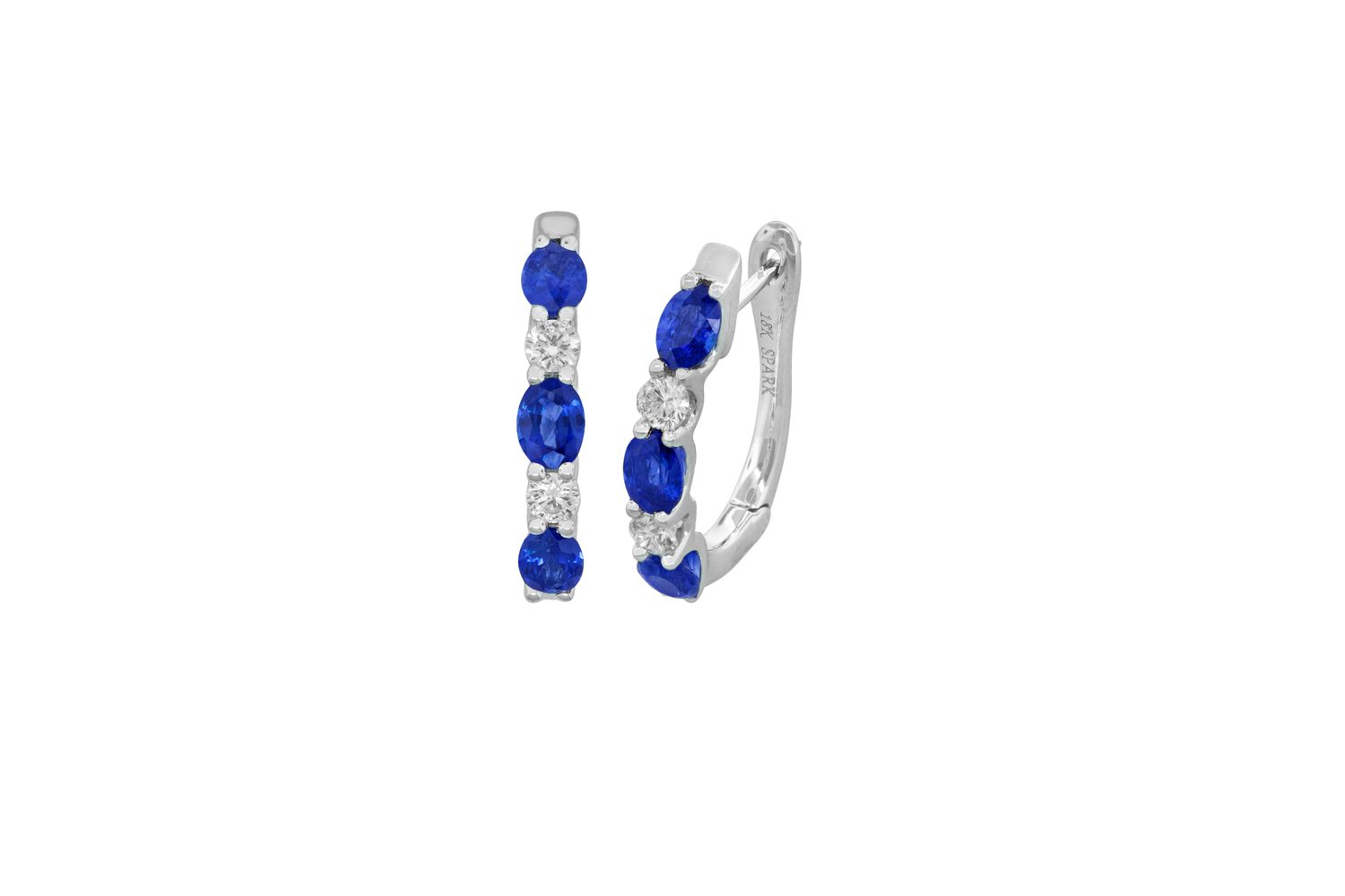SAPPHIRE AND DIAMOND HOOPS