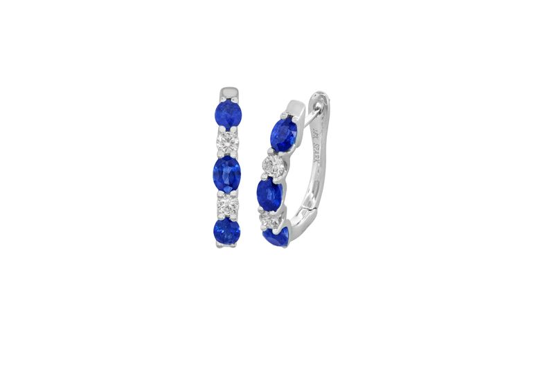 SAPPHIRE AND DIAMOND HOOPS