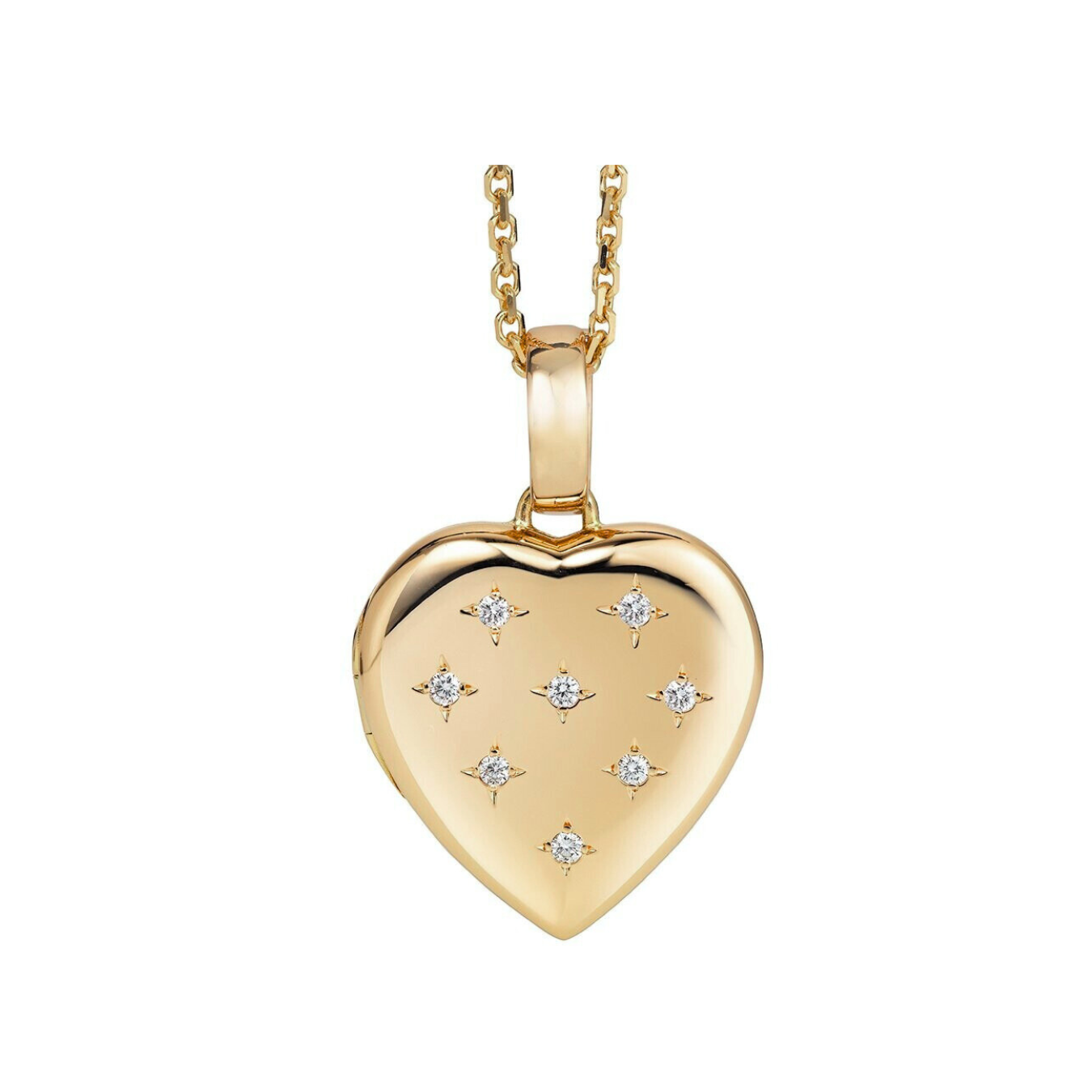 18KY DIAMOND HEART LOCKET