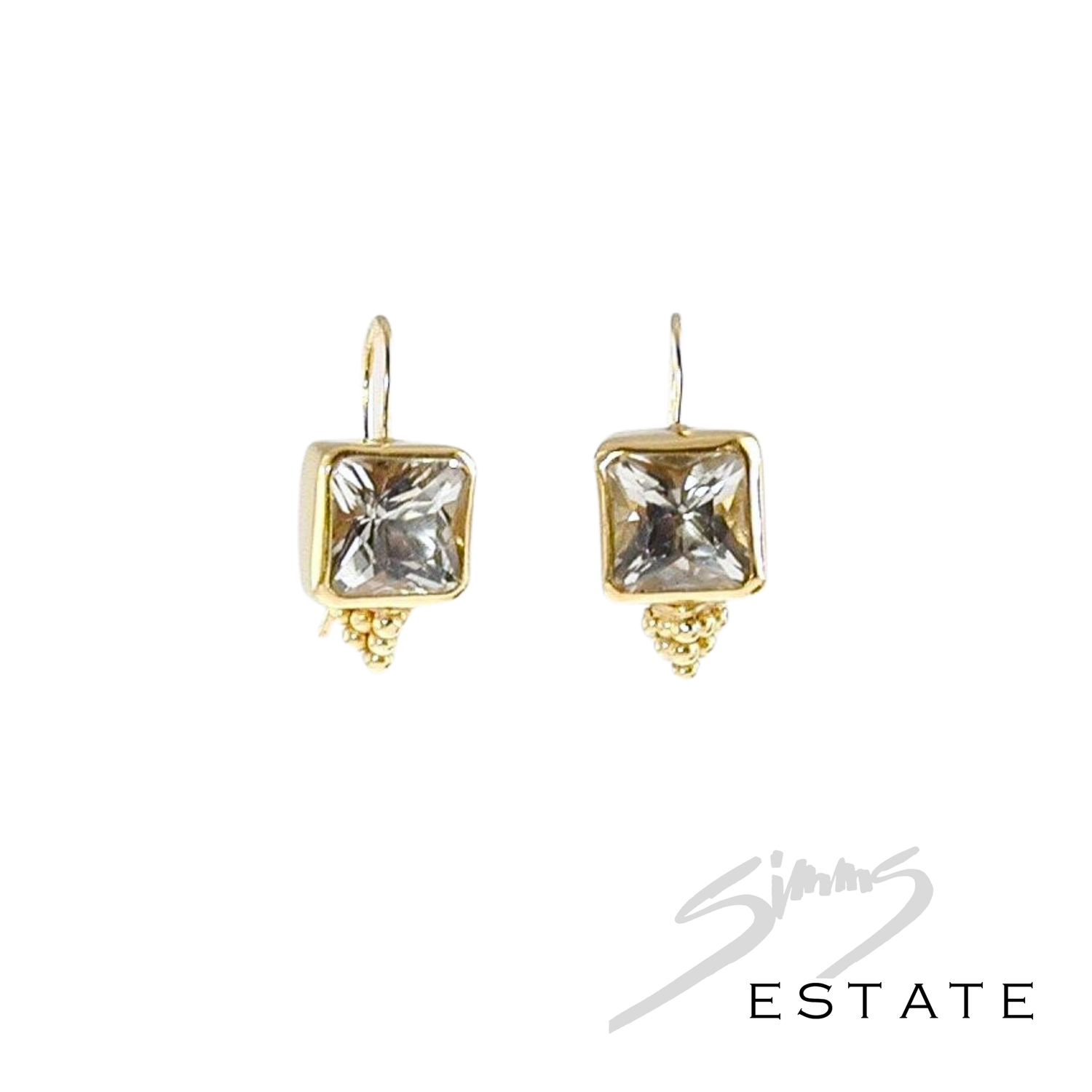 20K CITRINE EARRINGS