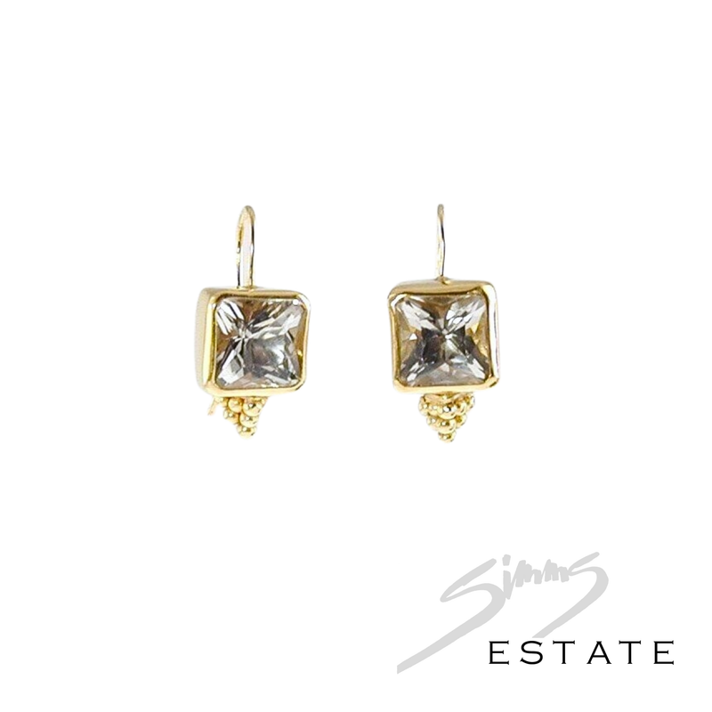 20K CITRINE EARRINGS
