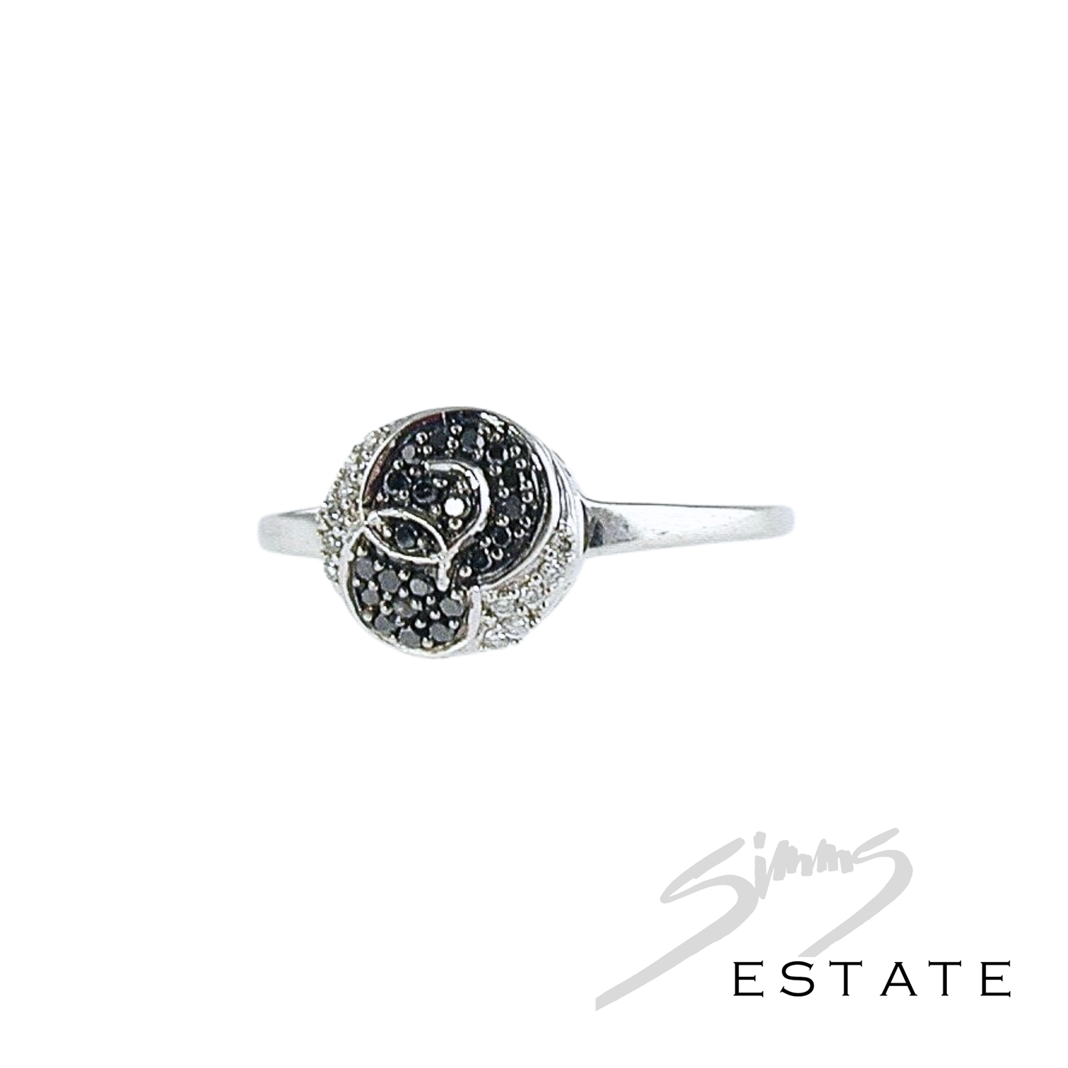 BLACK AND WHITE DIAMOND RING