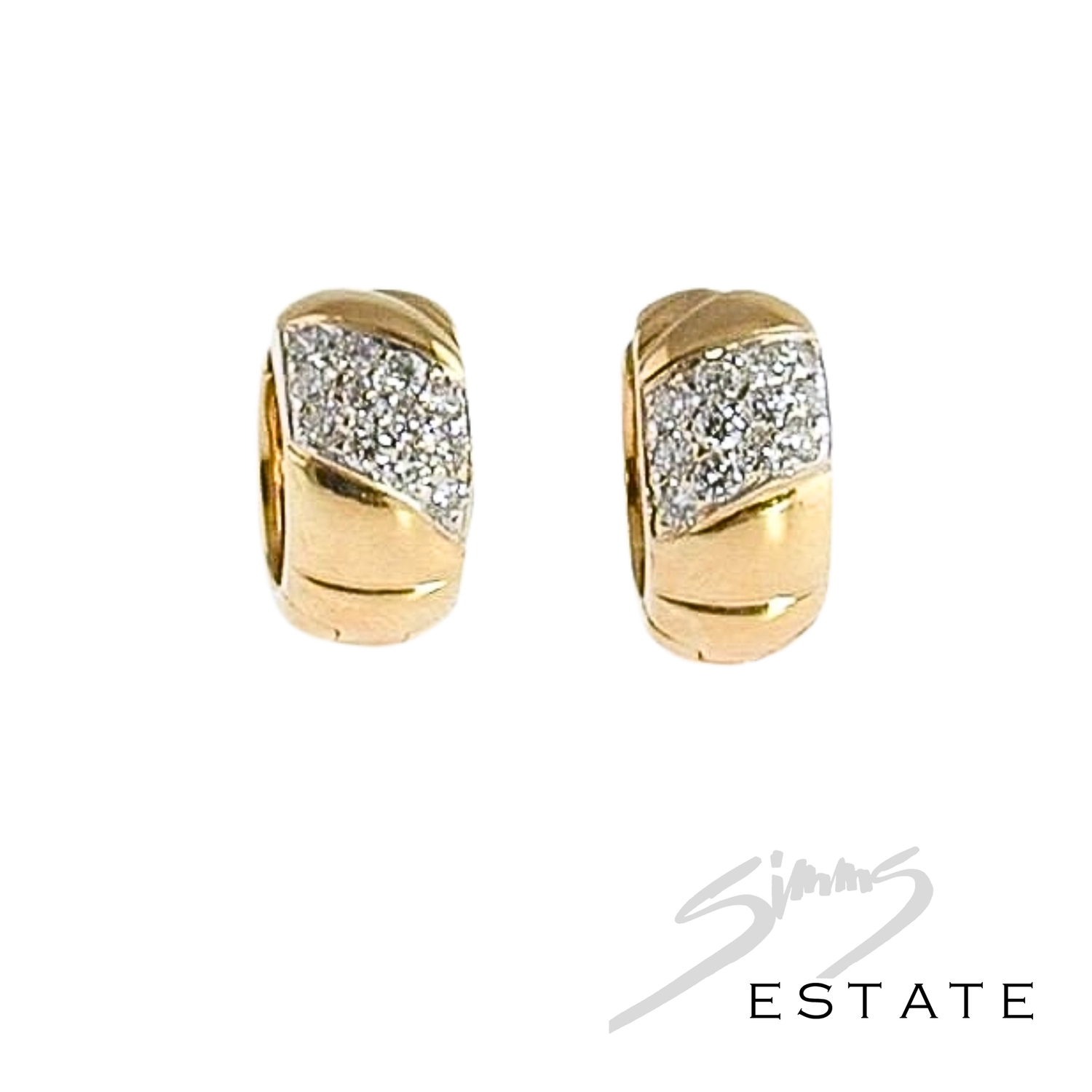 PAVE-SET DIAMOND AND GOLD EARRINGS