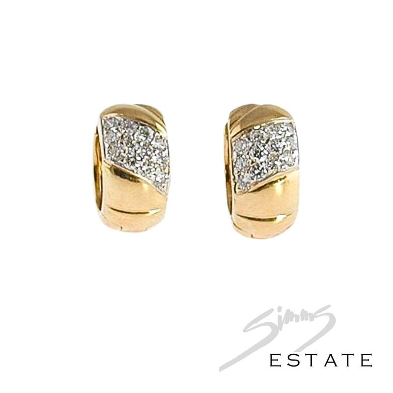 PAVE-SET DIAMOND AND GOLD EARRINGS