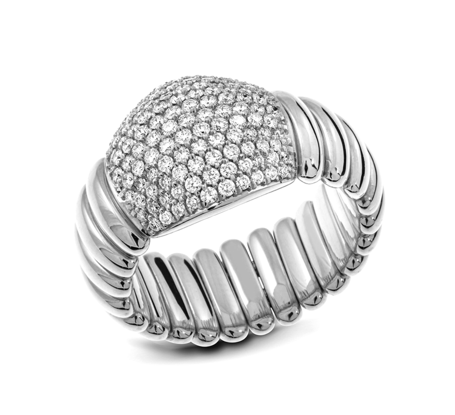 DOMED PAVE DIAMOND RING