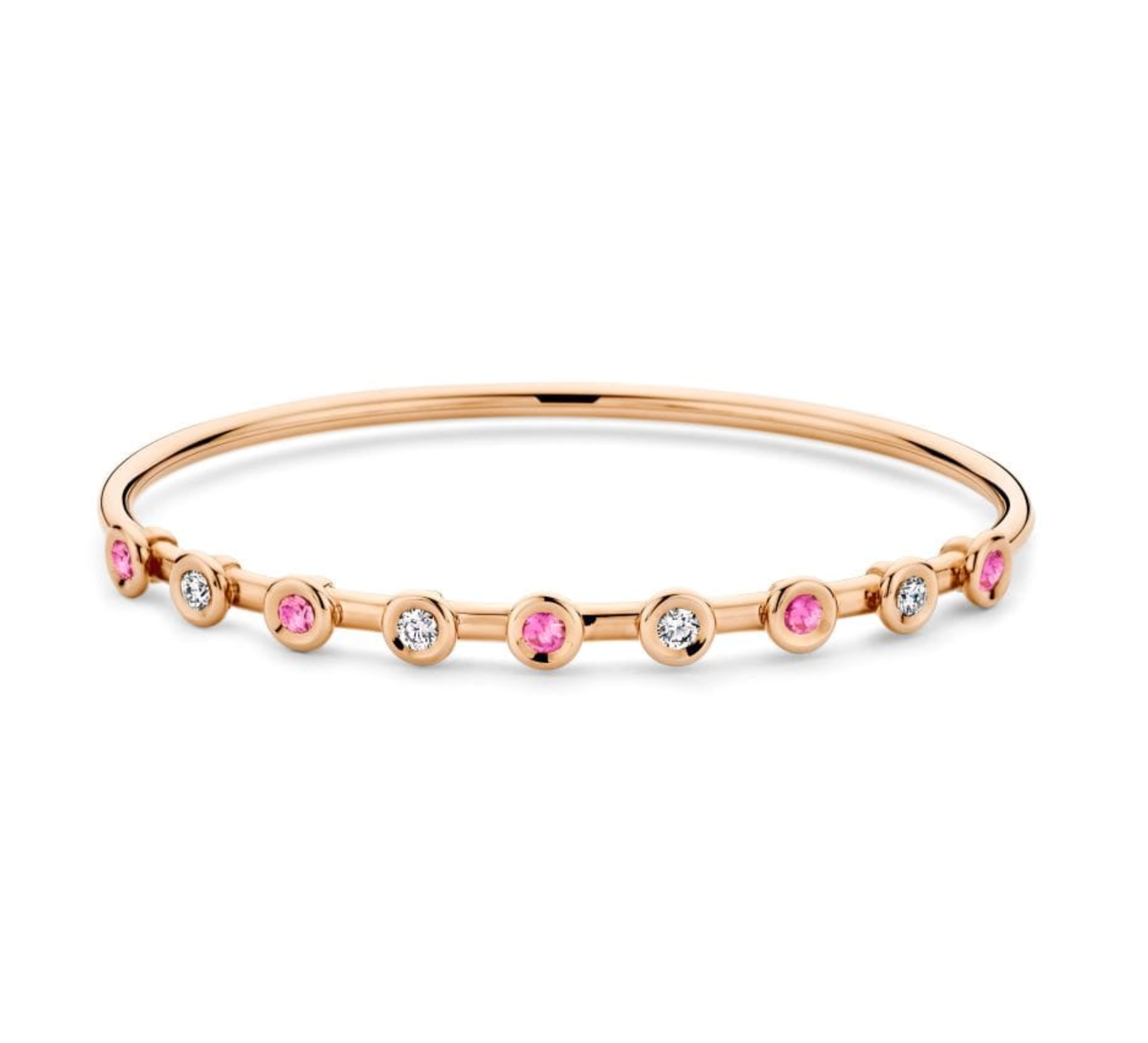 PINK SAPPHIRE AND DIAMOND BANGLE