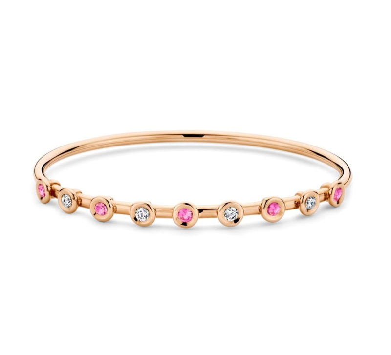 PINK SAPPHIRE AND DIAMOND BANGLE