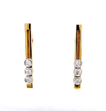 DIAMOND BAR EARRINGS IN TWO-TONE