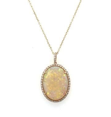 OPAL AND DIAMOND PENDANT