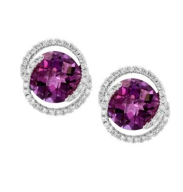 DIAMOND AND AMETHYST EARRINGS