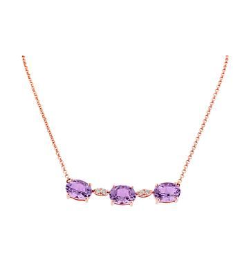 PINK AMETHYST BAR NECKLACE