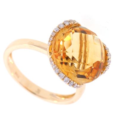 CITRINE AND DIAMOND RING