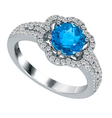 BLUE TOPAZ AND DIAMOND RING