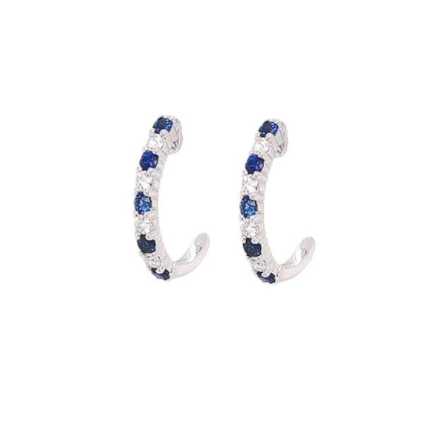 SAPPHIRE AND DIAMOND HOOPS