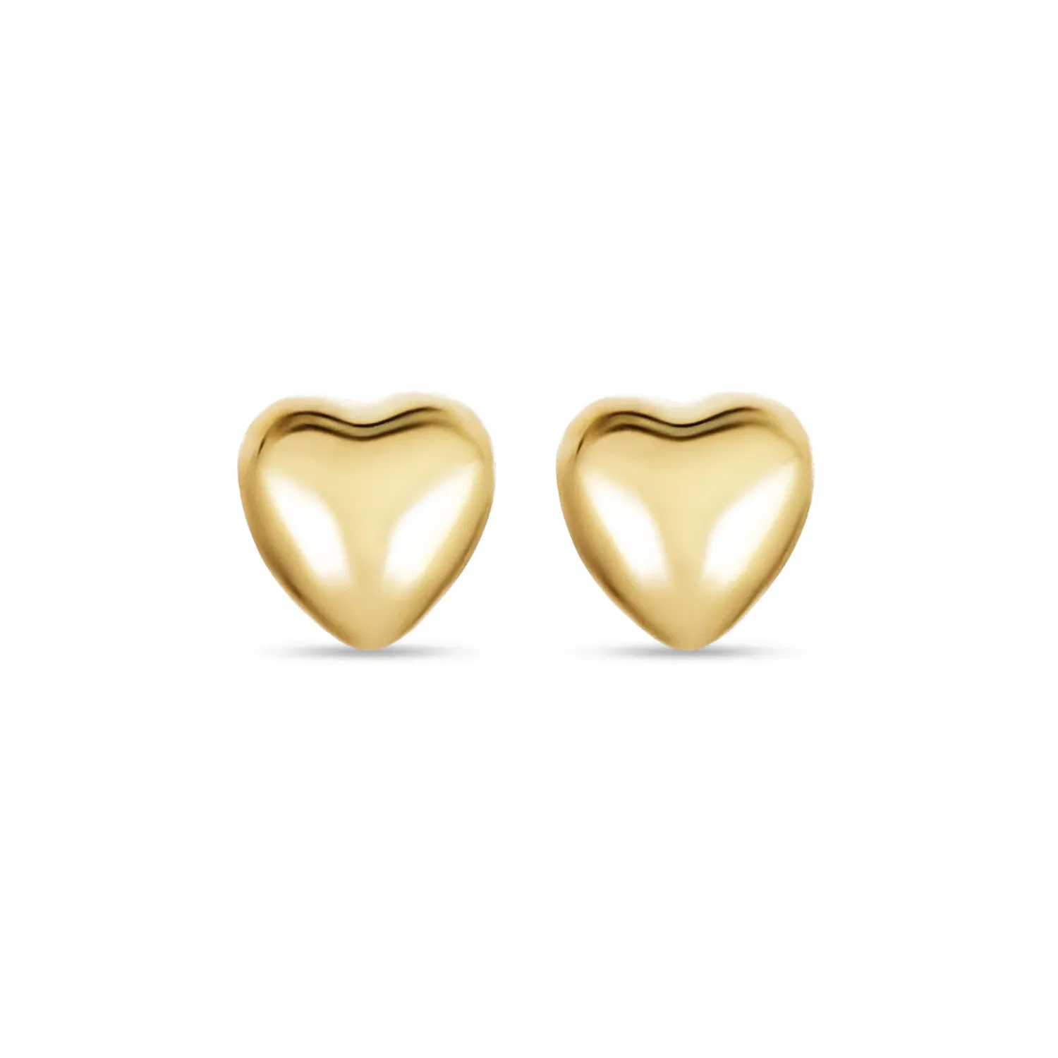 14K PUFFED HEART EARRINGS