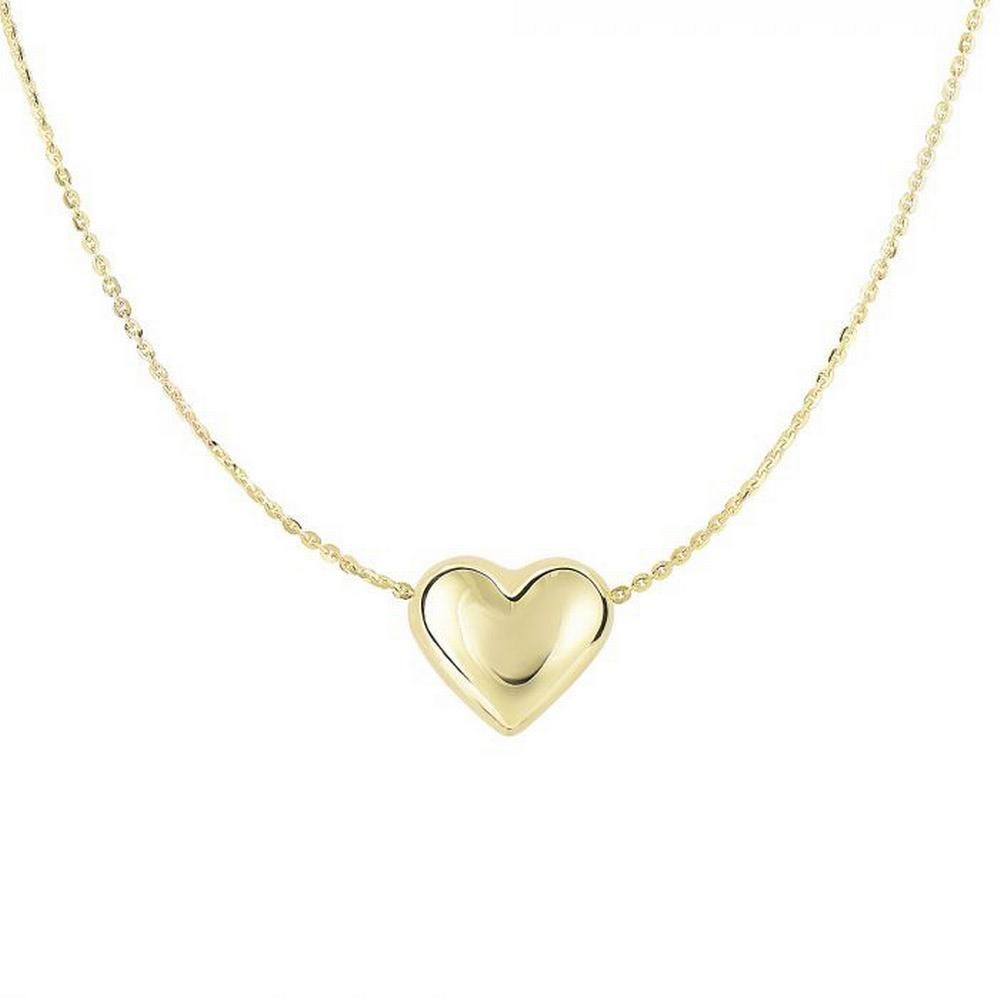 GOLD PUFFED HEART NECKLACE GOLD PUFFED HEART NECKLACE
