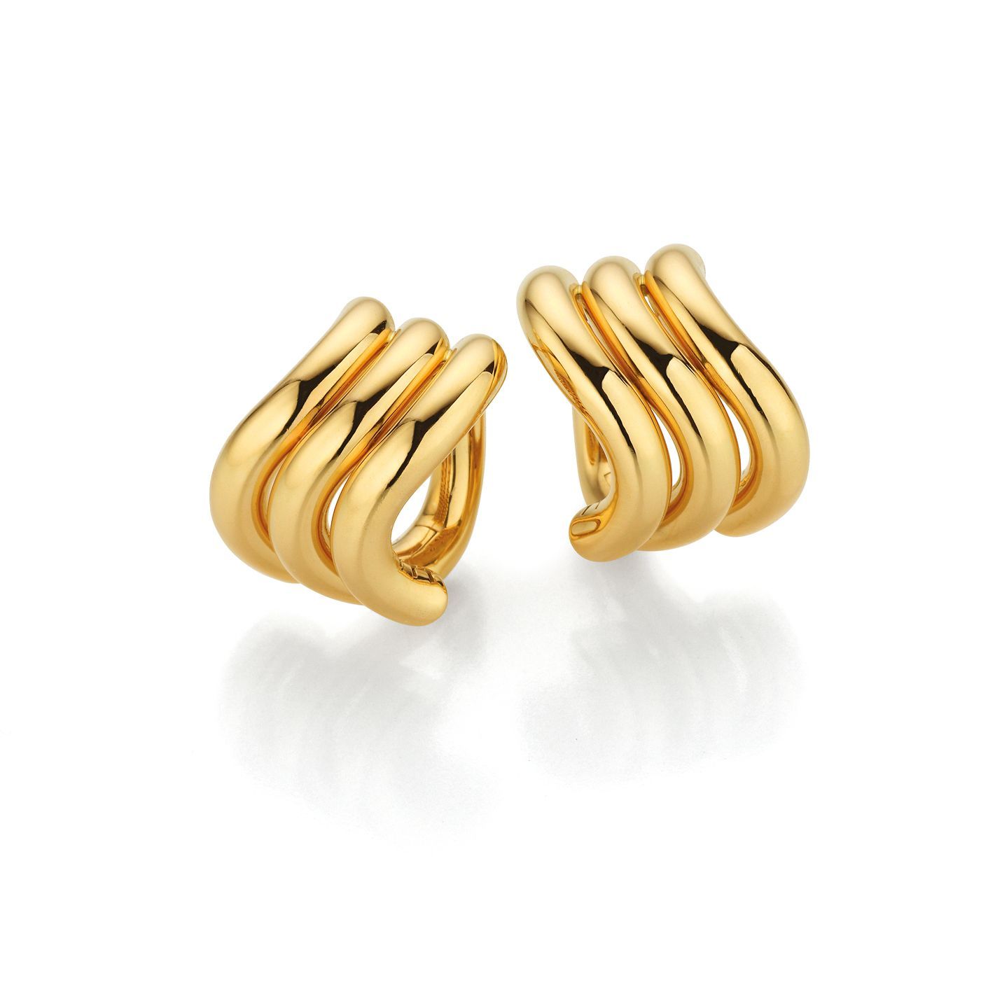 LARGE WAVY GOLD HOOPS