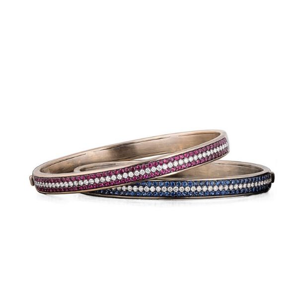 MULTI-ROW RUBY AND DIAMOND BANGLE MULTI-ROW RUBY AND DIAMOND BANGLE