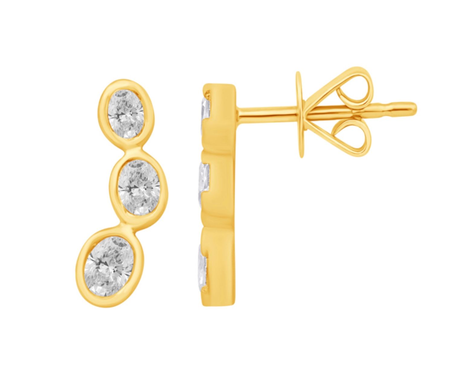 OVAL BEZEL DROP EARRINGS OVAL BEZEL DROP EARRINGS