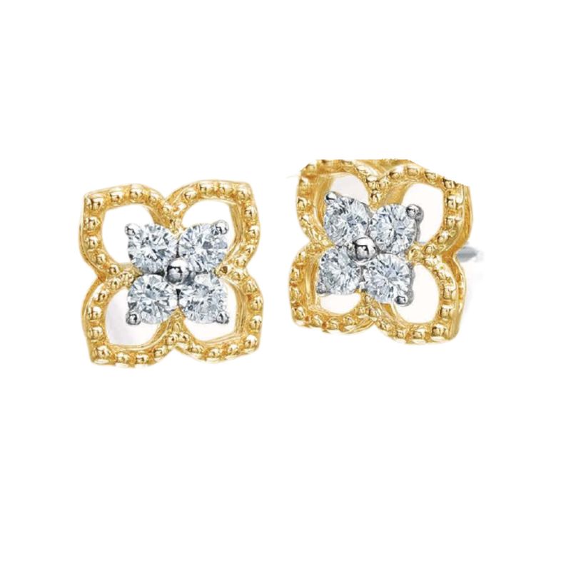TWO-TONE DIAMOND EARRINGS TWO-TONE DIAMOND EARRINGS