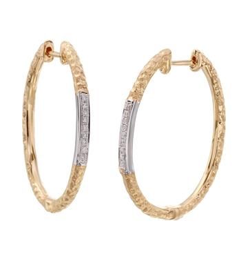 DIAMOND-ACCENTED HOOP EARRINGS DIAMOND-ACCENTED HOOP EARRINGS