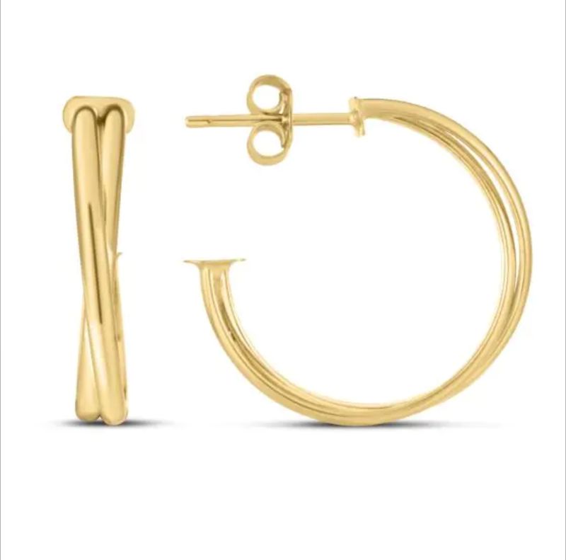 14K GOLD TWIST HOOPS